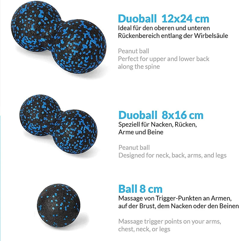 5 in 1 Massage Foam Rollers & Balls Fascia Set