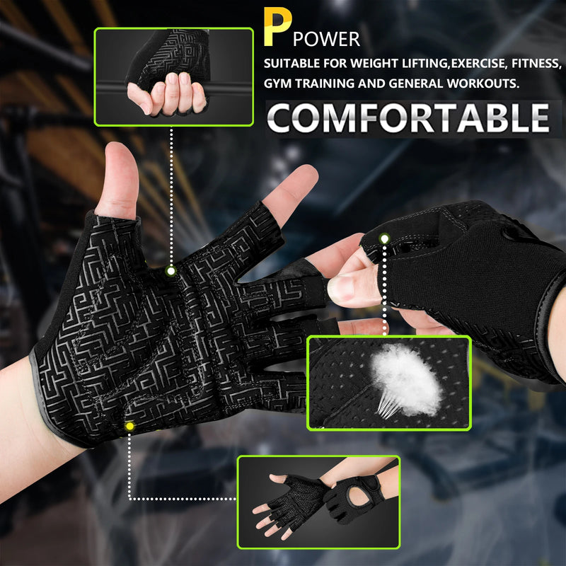 Half Finger Gel Pad Training Weight Lifting Gloves